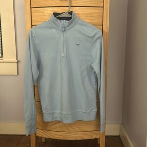 Kids vineyard vines blue quarter zip sweater - size large (14)